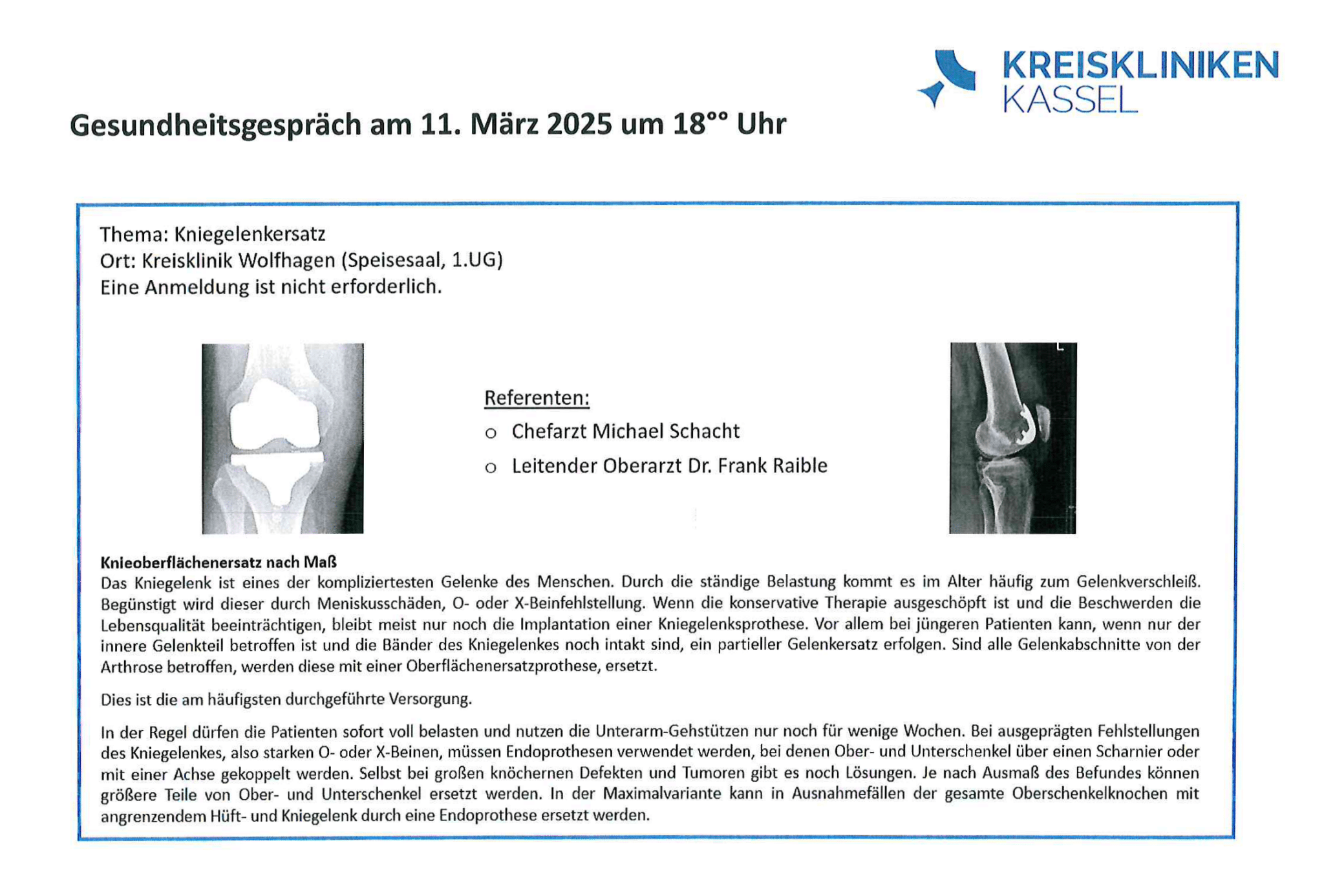 Kniegelenkersatz-Vortrag am 11.03.25 in der Kreisklinik Wolfhagen-1