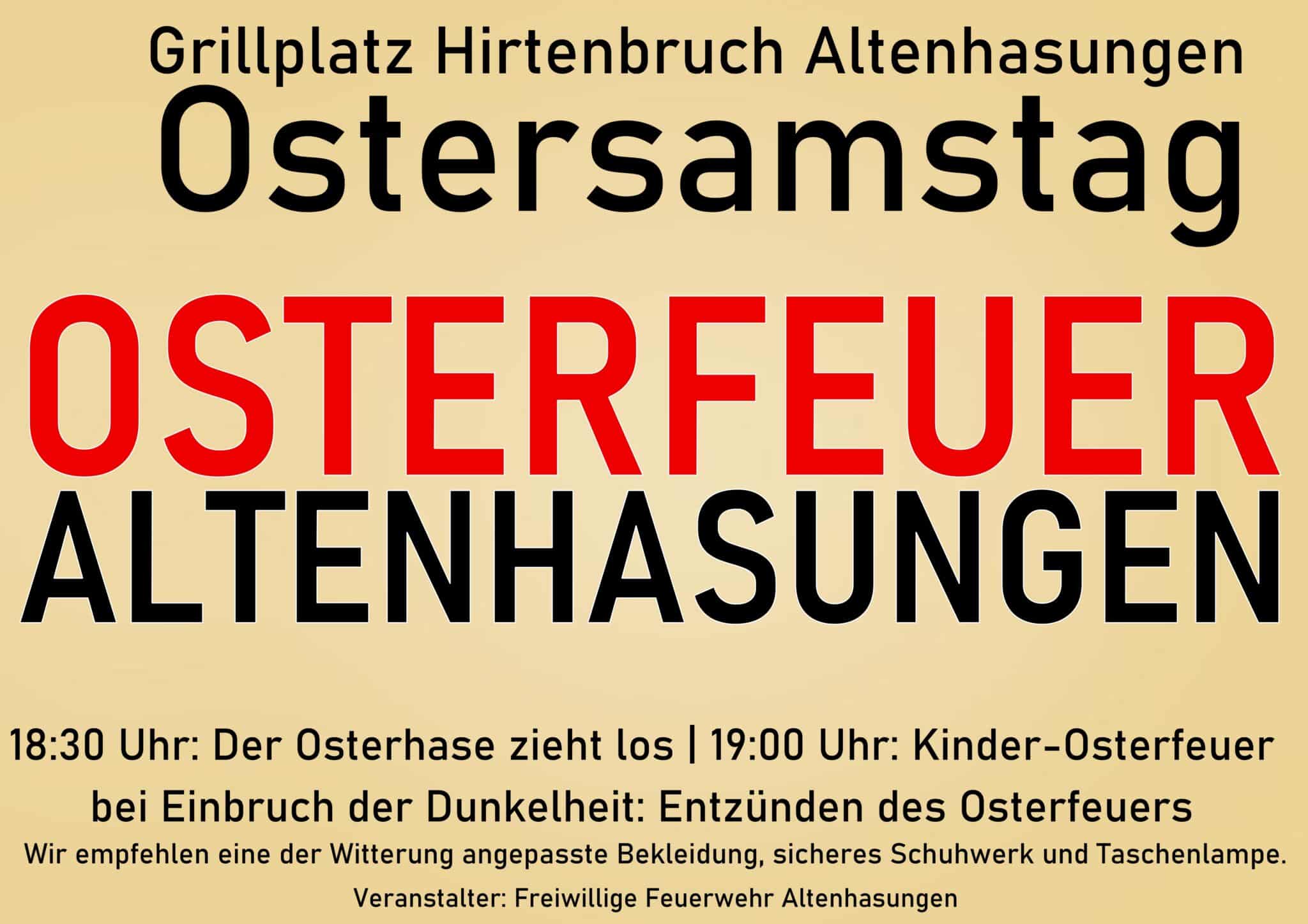 Plakat Osterfeuer Altenhasungen 2026