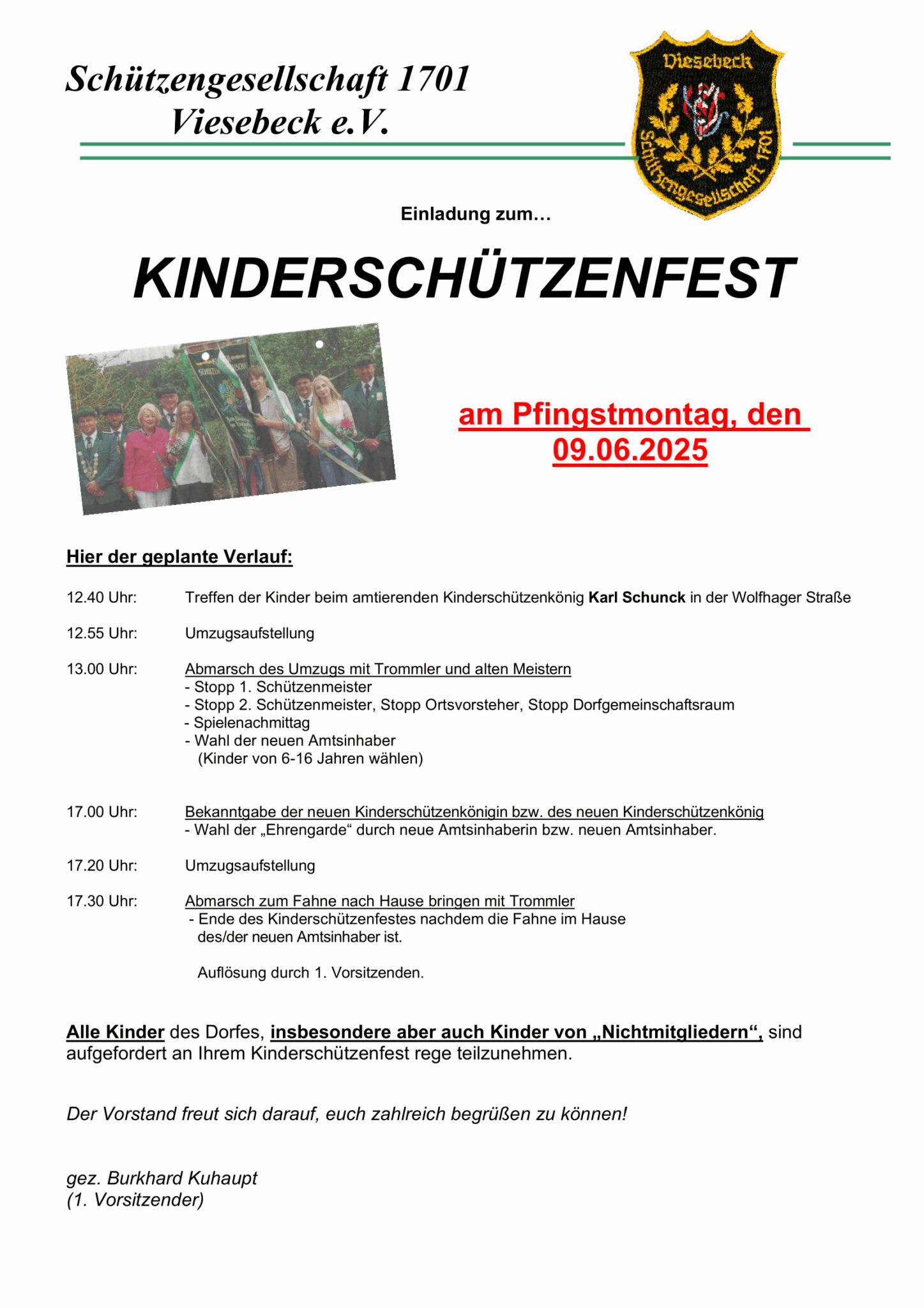 Ankündigung Kinderschützenfest 2025-1