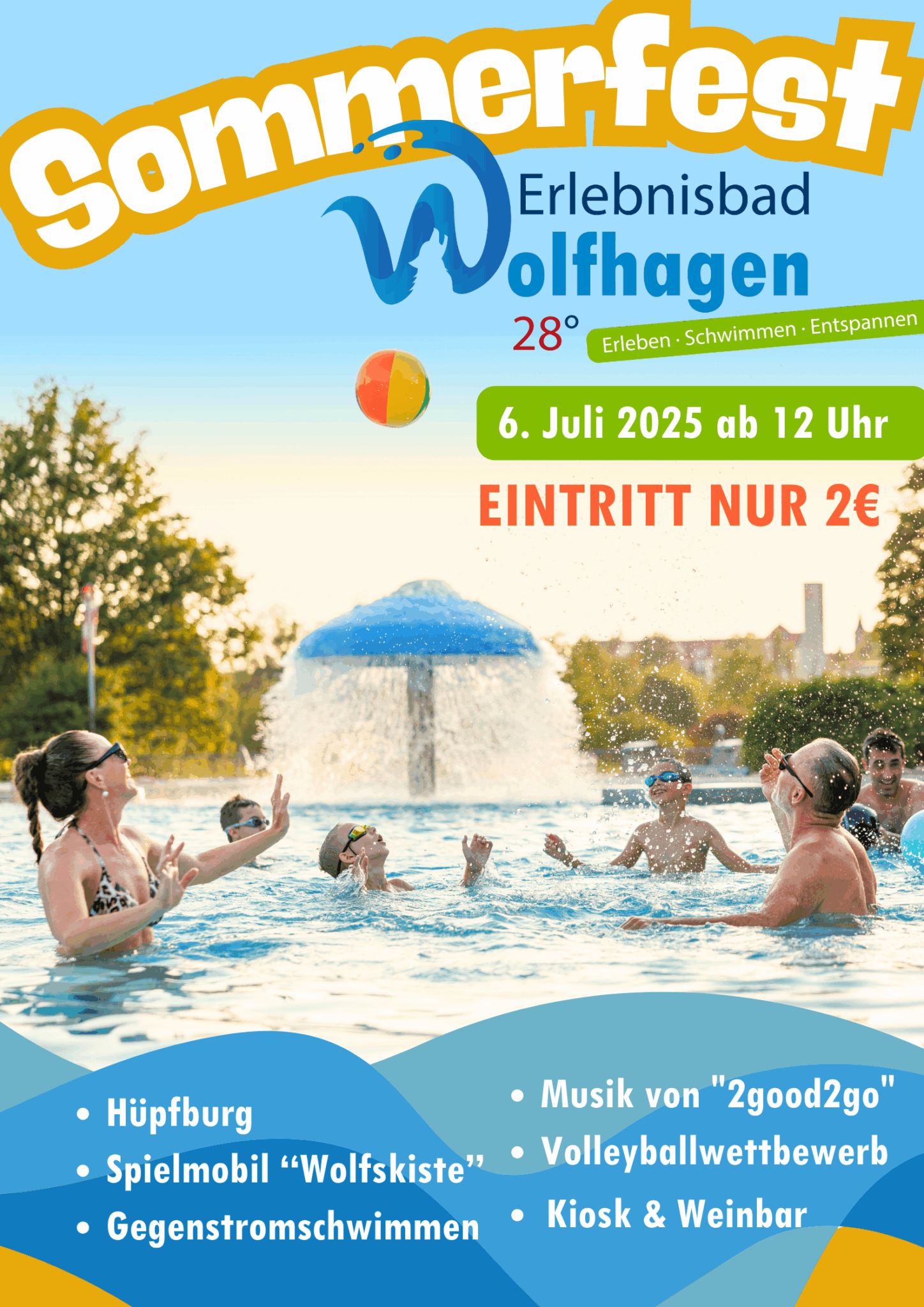 Plakat Sommerfest 2025 Schwimmbad