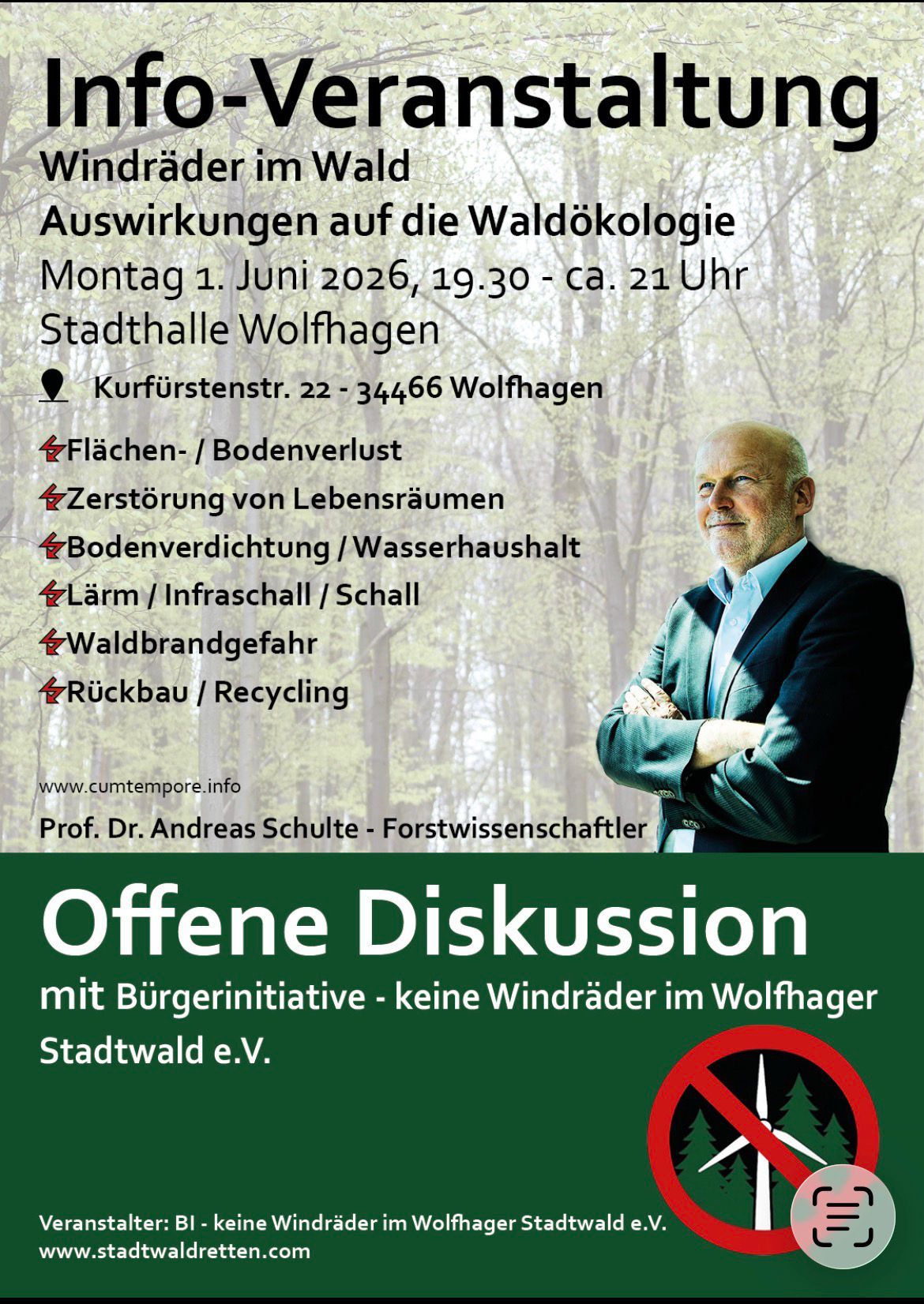 Plakat Windräder im Wald